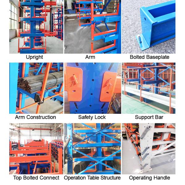 A13: Manual Telescopic Cantilever Rack for Long Materials Warehouse Storage Racking