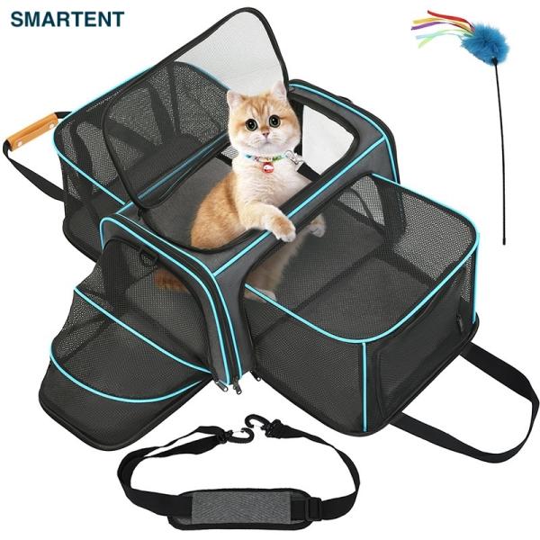 Bolsa para gatos de 20.2*12.5*12 pulgadas para salir, suministros para mascotas muy duraderos y bonitos, no tóxicos, duraderos y lavables. El paquete incluye 1 X Suministros para mascotas Rosa/Azul/Verde