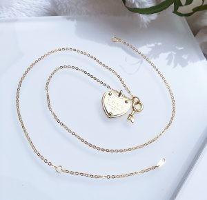 Gold Plated 925 Sterling Silver Neckalce Jewelry Pendant Heart Charm