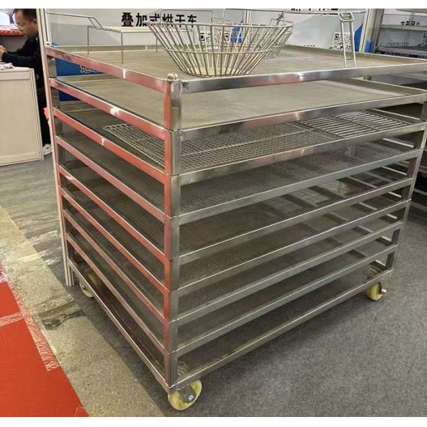 Stackable Stainless Steel Tray Trolley for Drying