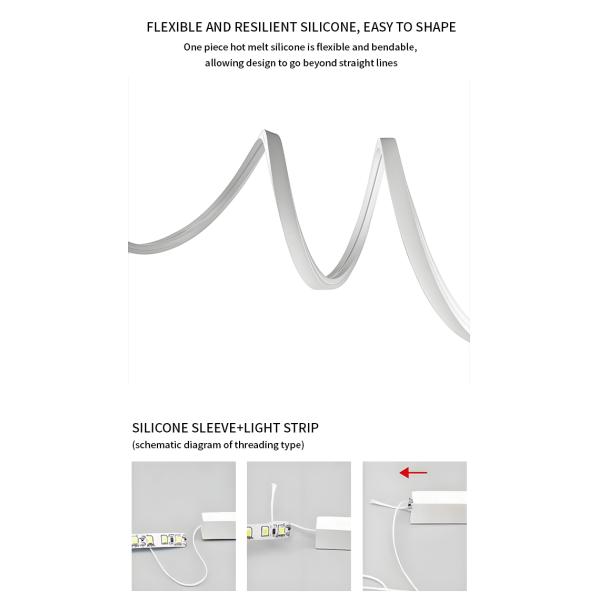 Tubo de neón de silicona antiamarilleo de 15*10 mm con tira LED de vista lateral, color y longitud personalizados