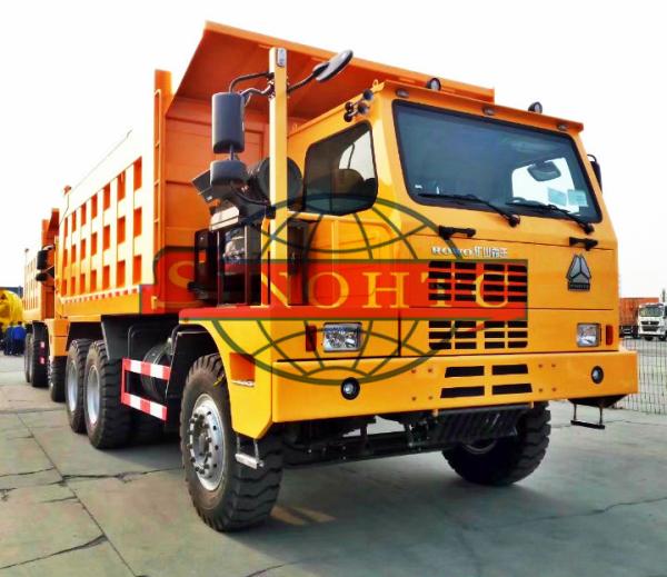 GVW 60 ton dump truck , 6x4 Strengthened heavy tipper trucks for Mining site