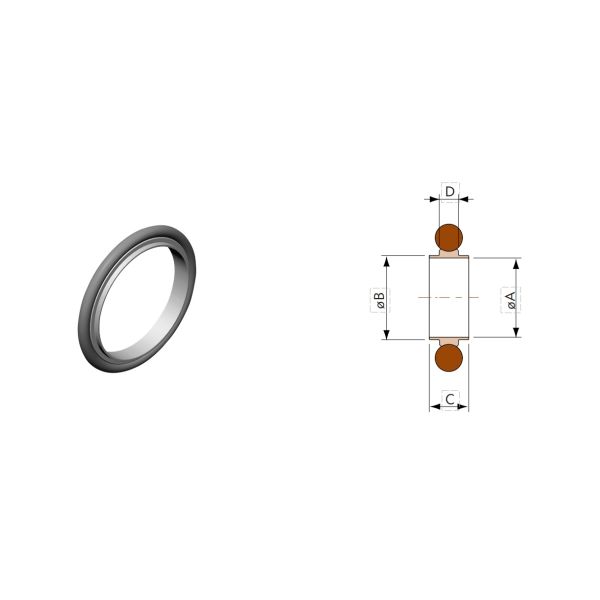 150℃ Viton 80℃ NBR KF Centering Ring With O-Ring Viton And NBR