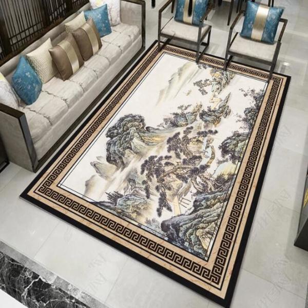 New Chinese Style Bedroom Floor Carpets 200*300cm Washable Rectangle Living Room Carpet