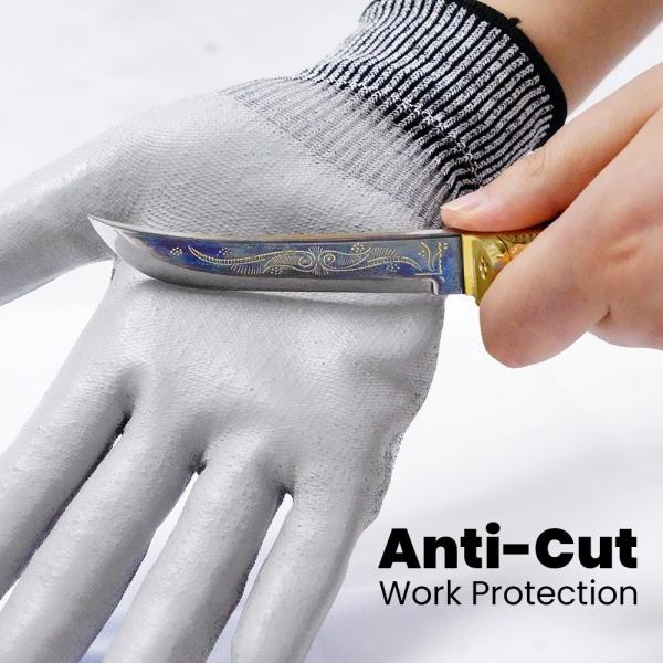 Gants de protection en PU personnalisables Gants de sécurité anti-collision avancés Gants anti-glissage Gants de protection du travail anti-ponture