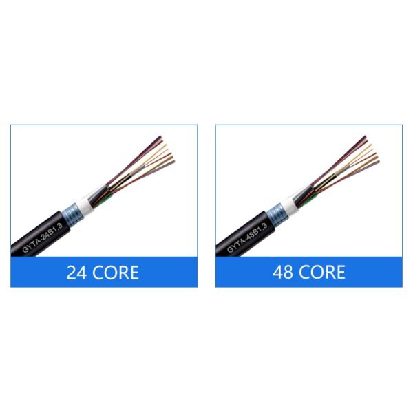 KEXINT FTTH GYTA Armored Stranded Optical Fiber Cable 4-96 SM Fibers Multitube Outdoor