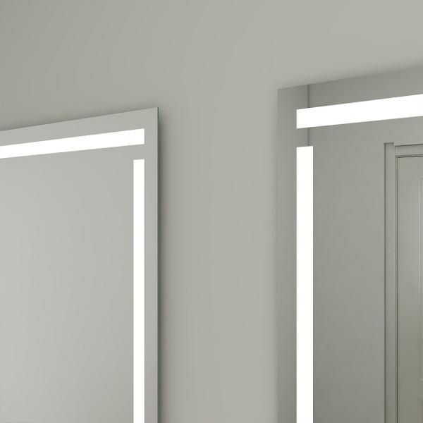Smart LED Bathroom Mirror with Frosted Border Light Color Temperature Changing and IP44 Rating For Hotel Or Home