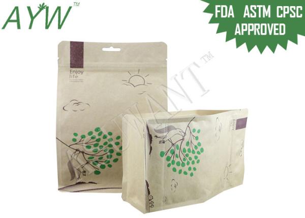 A parte inferior lisa fraca do chá/café ensaca o lado de Doypack oito do papel de embalagem Selado com fechamento do fecho de correr
