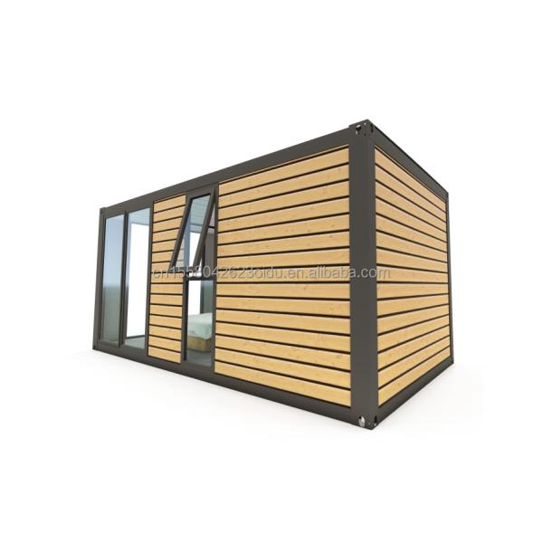 Chambres préfabriquées de conteneurs de 20 pieds 40 pieds Design moderne Chambres préfabriquées de couleur en bois pour couples Familles Hôtels en plein air