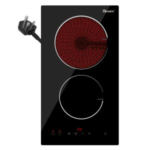 30 cm double plaque d'accueil en céramique 2 zone portable double plaque d'accueil électrique avec prise