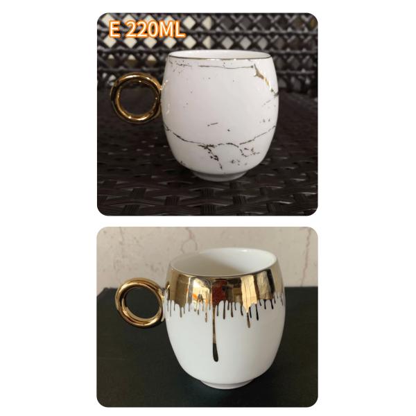 Ceramic Mugs Fashion Coffee Cups Nordic Blank OEM Porcelain White Gold Mug