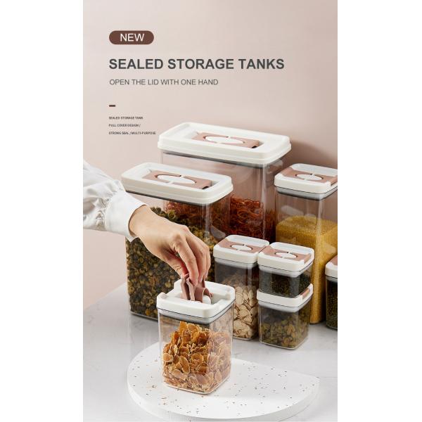Clear BPA Free 6-Piece Set Air Tight Easy Open Lids Cereal Seal Pot Dry Food Storage Containers