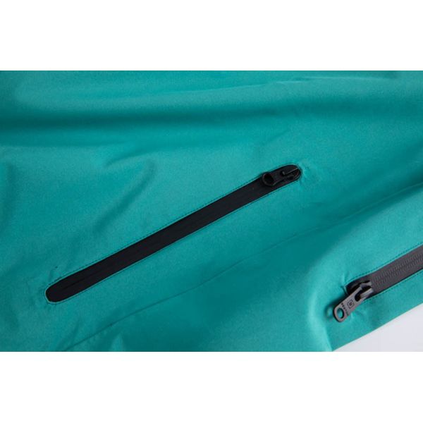 Men's Teal Waterproof Ski Shell Jacket with Powder Skirt and Wind Protection for Snowboarding