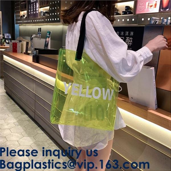 Clear Shopping Bag PVC Handbag Fashion Big Bags Jelly Package Large Transparent Tote Bag Shoulder Bag Leisure Beach Bag