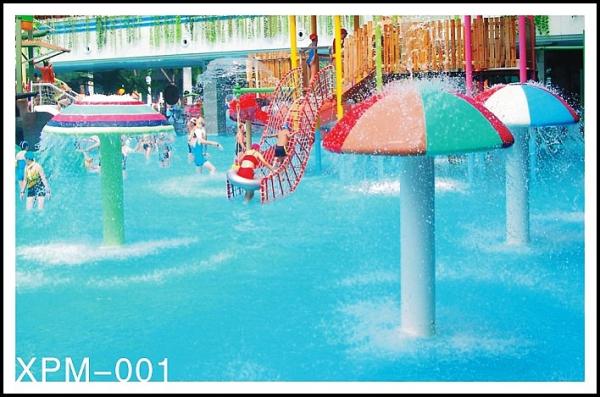 Customized Fiberglass, PVC Spray Mushroom Aqua Park Equipment For 3 - 5 Persons