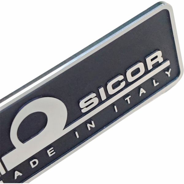 Custom Aluminum Highlight Silver Brand Logo Nameplate Black Anodized Label With Feet