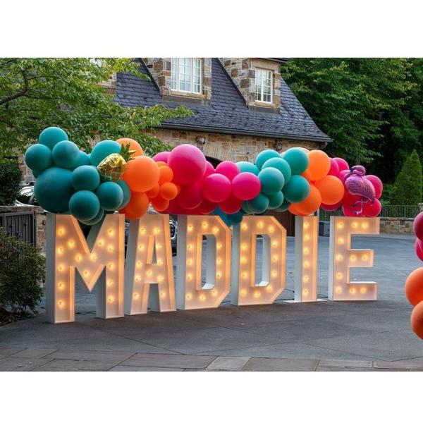 LED Bulb Sign Letter for Wedding Birthday Events With Stainless Steel Marquee Letters
