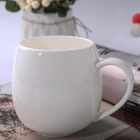 Restaurants Round Solid CLASSIC White Porcelain Coffee Mugs FDA
