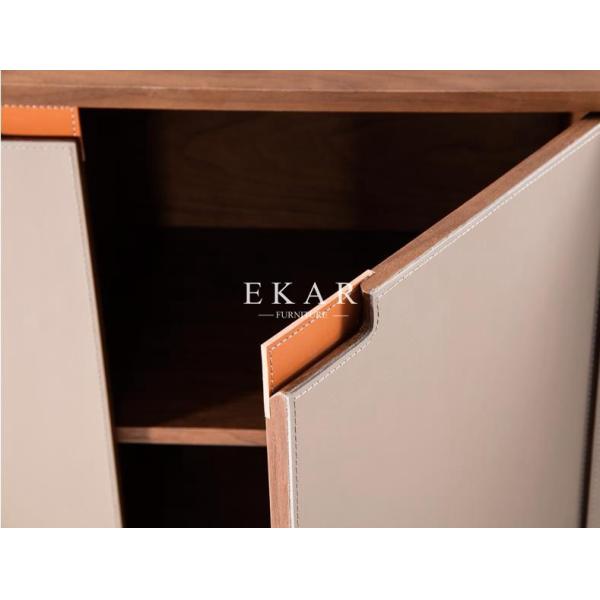 Dining Room French Design 4 Door Metal Base Wooden Modern Sideboard