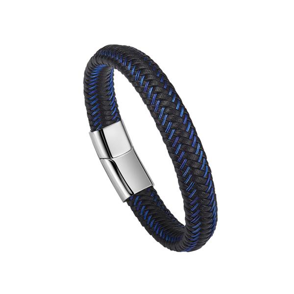 Braided Leather Bracelets For Men,Leather Bracelets Fashion Magnetic Clasp 7.5-8.5 Inch