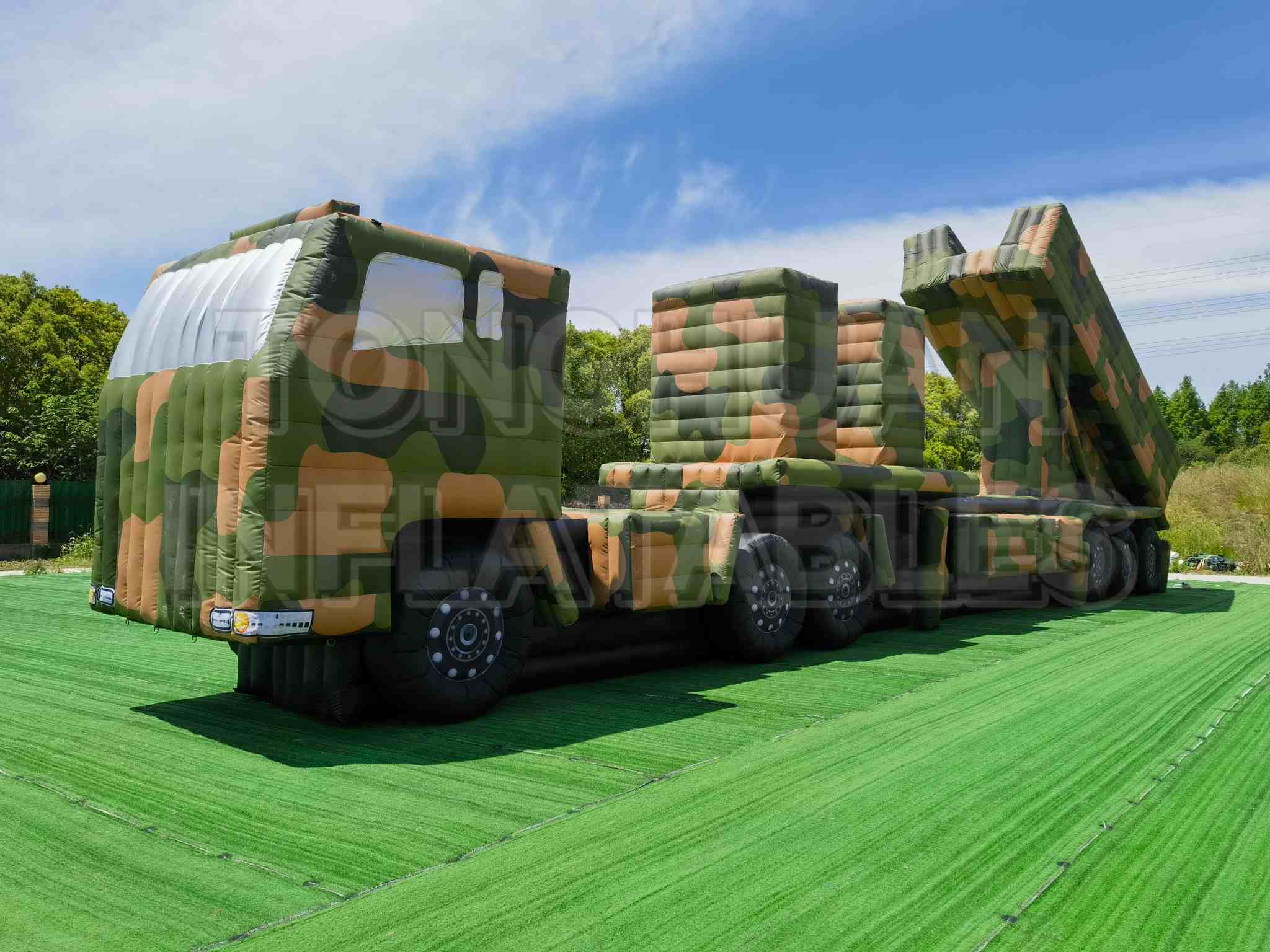 Custom Inflatable Vehicle Decoy Set with Camouflage Radar Launcher and Support Truck Replicas for Outdoor Training Display Exhibition and Simulation Projects