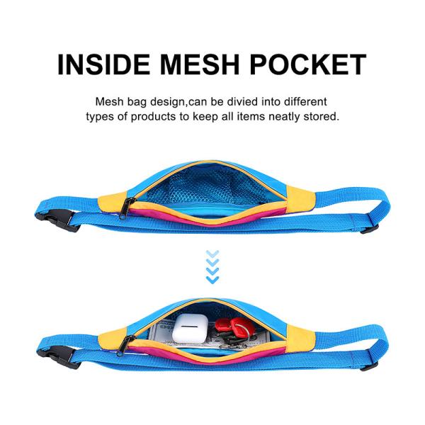 Bolso de cintura de cintura de mujer de nylon de 420D 11X2.3X4.3 pulgadas