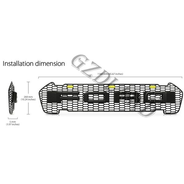 Malha da grade da parte dianteira do carro do diodo emissor de luz do desempenho da altura para a guarda florestal Wildtrack Xlt 2018+ de Ford