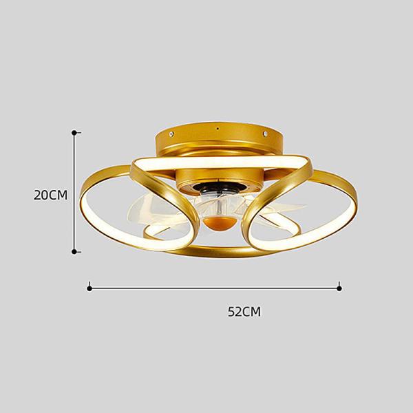 220V Acrylic Tri-Color Changing Ceiling Fan Light for Bedroom and Living Room