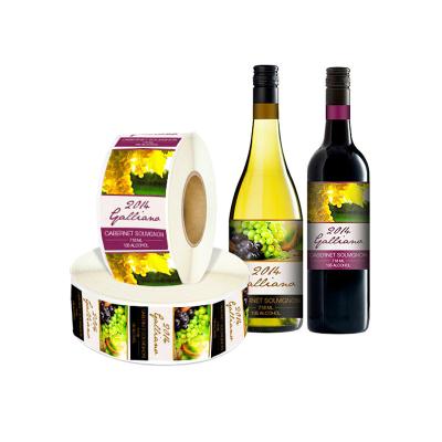 Etiquetas autoadesivas gravadas da etiqueta do vinho de Fade Resistance CMYK