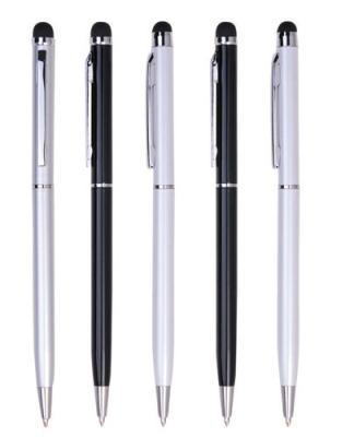 cheap metal ball pen with screen touch on the top,low price metal pen