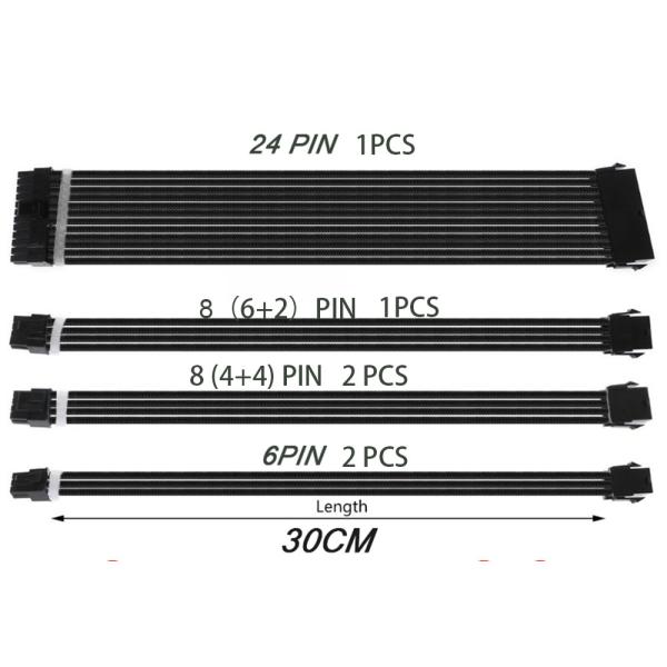 Комплект кабелей расширения электропитания рукава GPU материнской платы ATX 12V 18AWG