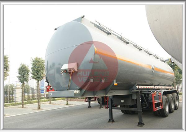 Sulfuric Acid Chemical Tank Trailer , Tank Semi Trailer With Plastic Liner Inside