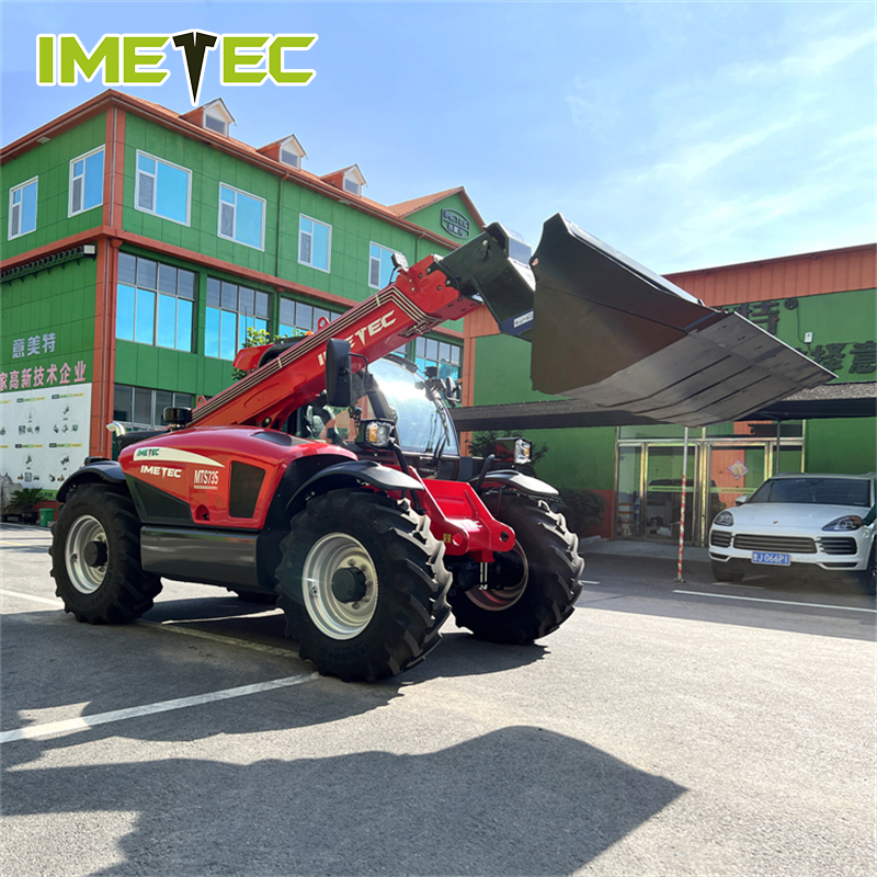 Heavy Duty IMETEC Telescopic Arm Loader Strong Lifting Capacity Telescopic Handler For Material Stacking Loading