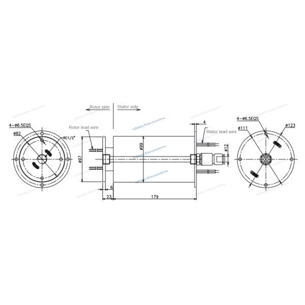 Интегрированный IP51 Пневматический вращающийся соединение и вращающийся электрический сигнал совместные скользящие кольца