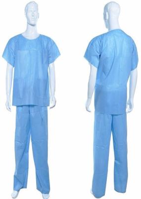 Short Sleeves Navy Disposable Coverall Suit , Medical Scrub Suit ISO Approved