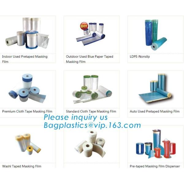 Automotive Roll Masking Film set, Painting Tray kit, Pre-Taped, Sheeting Covering, Car Furniture Protection Cover