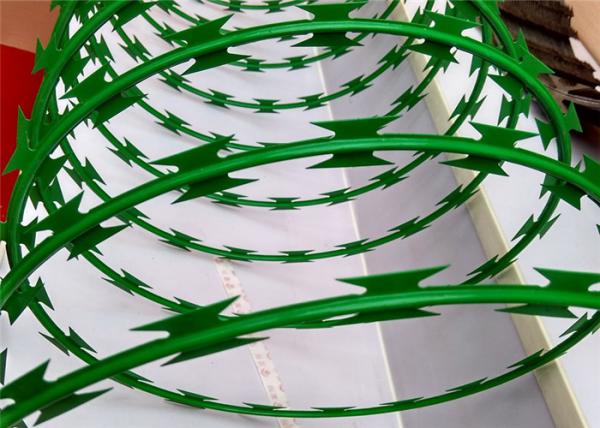 8 Kg / Roll Powder Coating 2.5mm Concertina Barbed Wire