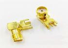 Waterproof SMA RF Coaxial Connectors Female , Right Angle Coax Connector PCB Mount