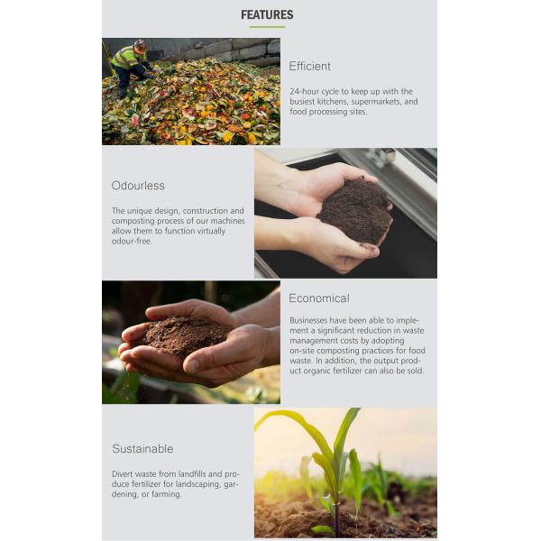 10Tons/Day Industrial Garbage Disposal Equipment Commercial Food Waste Composting