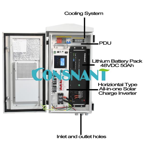 Светлая белая система включений питания батареи 5KW шкафа на открытом воздухе солнечная с чистой волной синуса