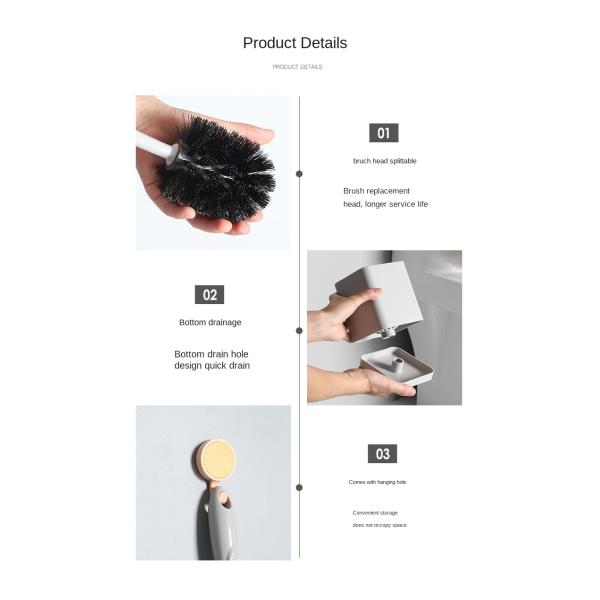 Free Perforation Toilet Bowl Cleaning Brush Wall Hanging Floor With Base