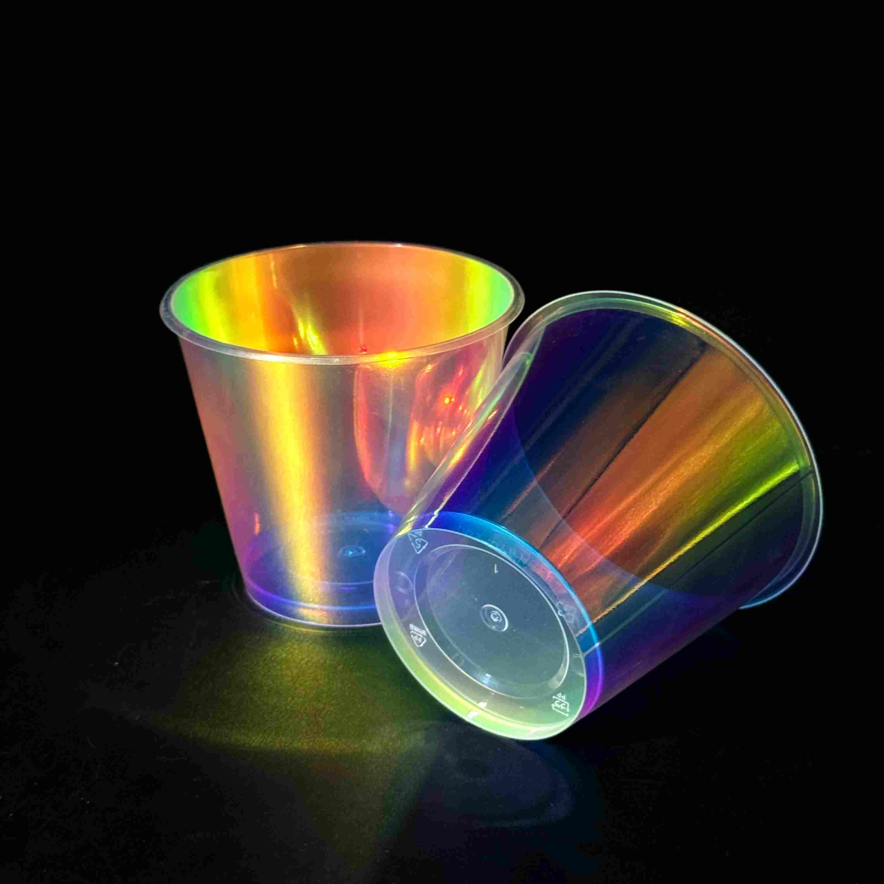 Custom Logo 90mm PP 280ml IML Plastic Cups Metallic Effects for Beverage Packaging