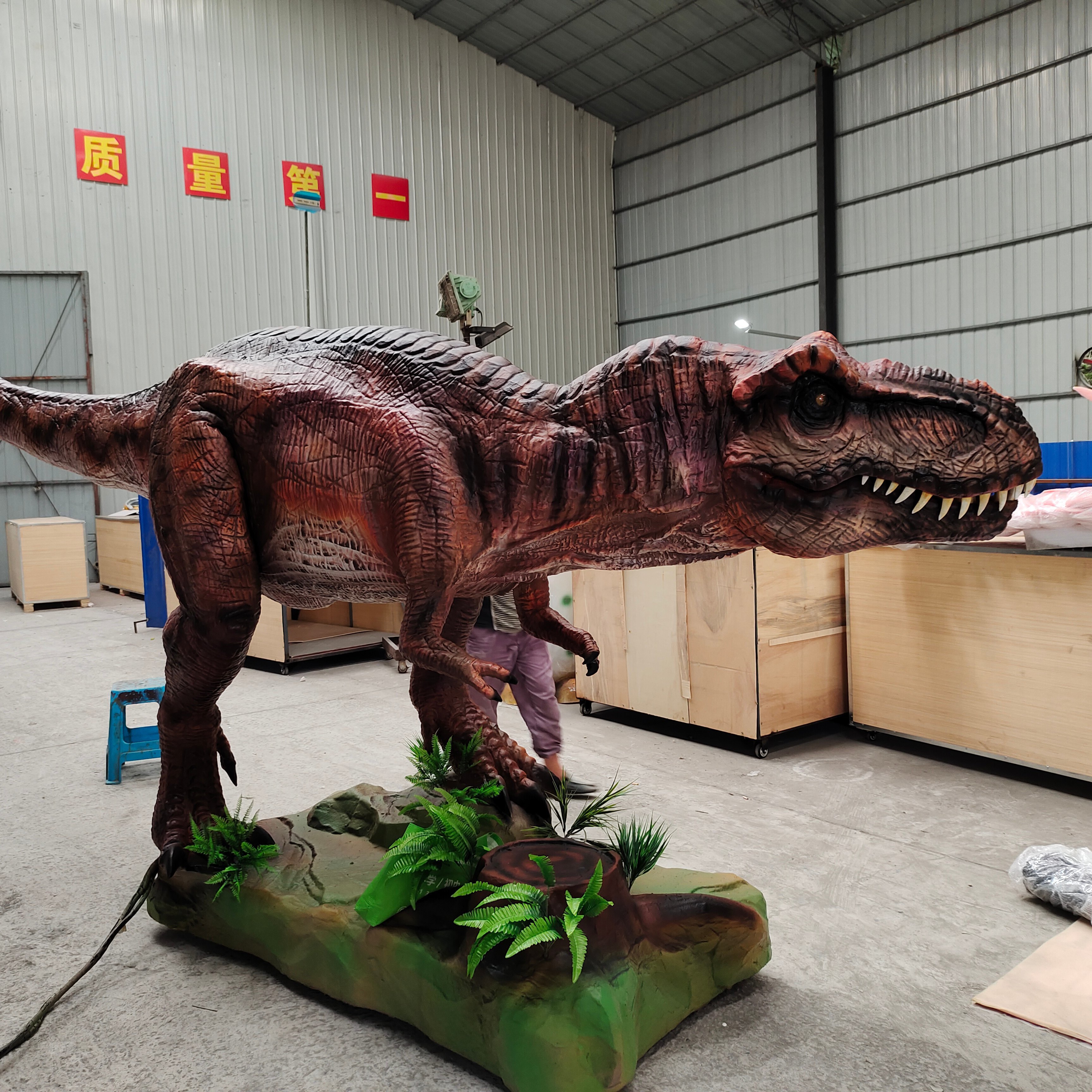 Theme Park High-quality Realistic Animatronic Dinosaur T-rex 4m Model