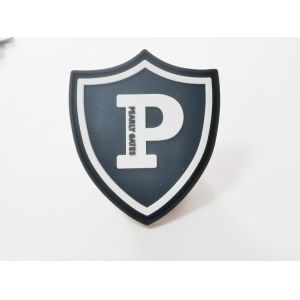 Ярлык одежды силиконовой резины основной, черное влияние 3D шьет на заплатах логотипа