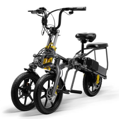 Nas rodas da parte dianteira 2 da venda bicicleta elétrica dobrável motorizada do triciclo