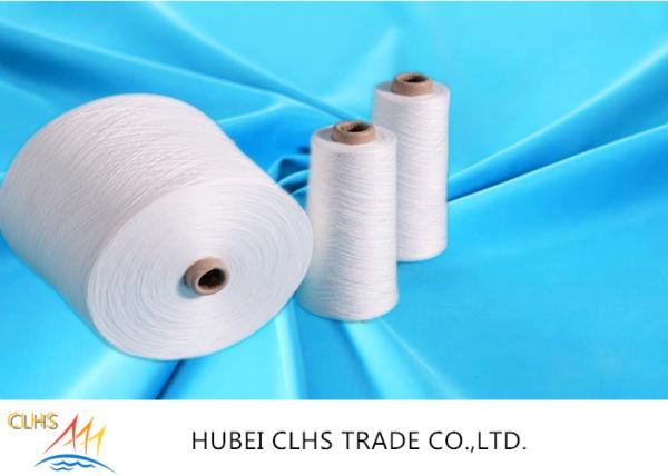 Raw White Paper Cone 100% Polyester Spun Yarn 20/2 40/2 With Platic Tube