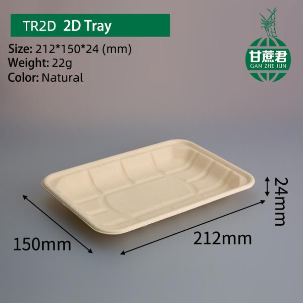 Supermarket Bagasse Food Tray Disposable Food Grade Various Sizes Available