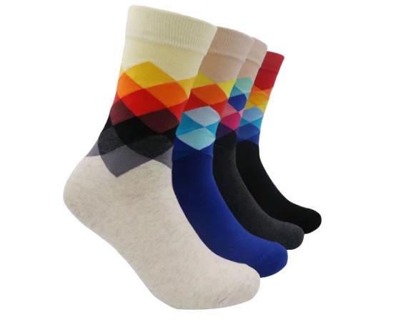 Mens Funky Colorful Patterned Dress Socks With Cool And Crazy Designs