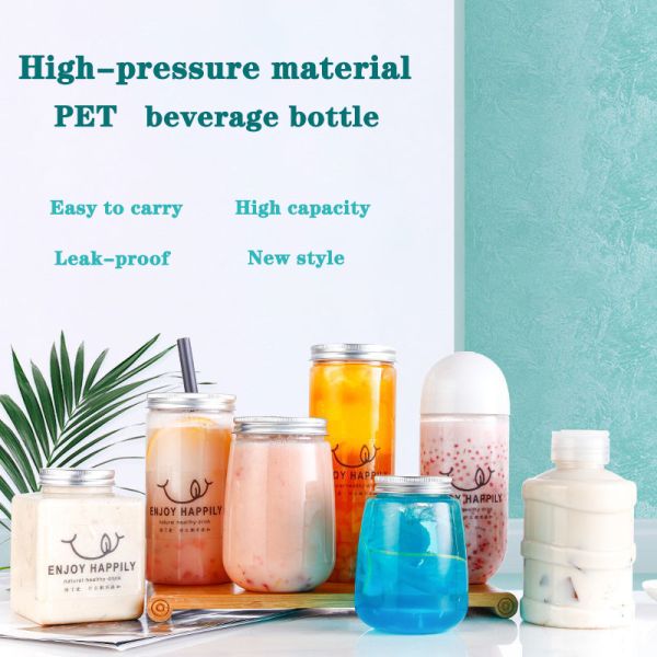Food-grade PET Bottle with Multiple Capacity Options and Customizable Design for Milk Tea and Beverages