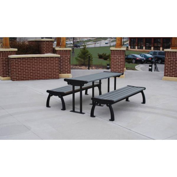 Bois de patio de L1500W650H750mm et Tableau de pique-nique en métal